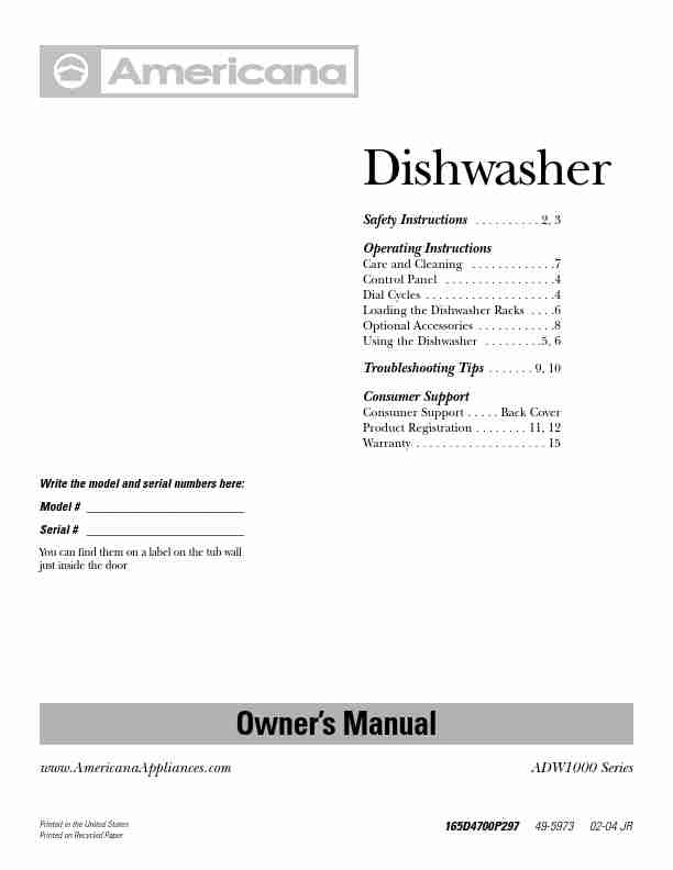 Americana Appliances Dishwasher ADW1000 series-page_pdf